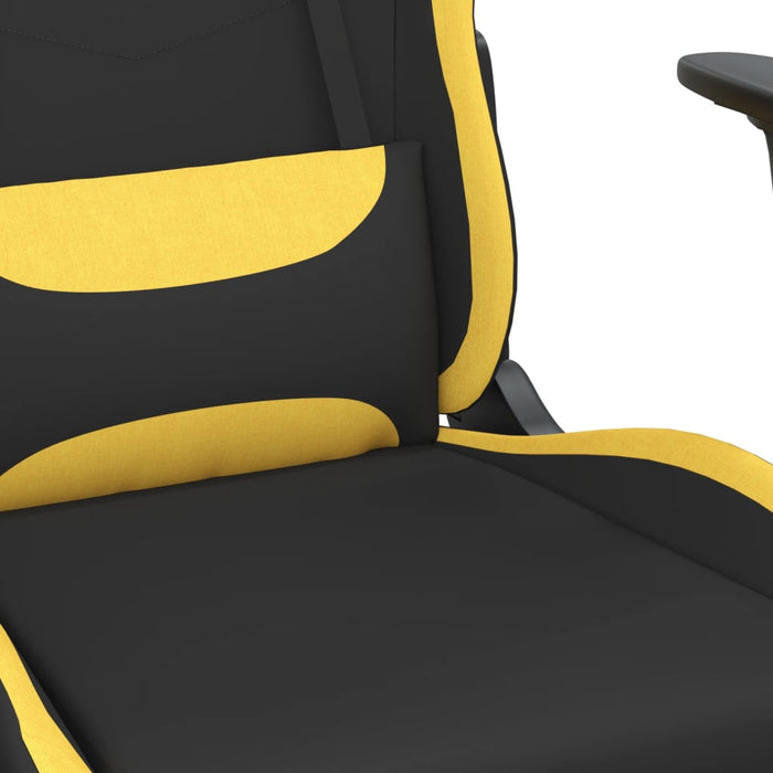 Scaun de gaming cu suport picioare, negru și galben, textil - WALTI WALTI