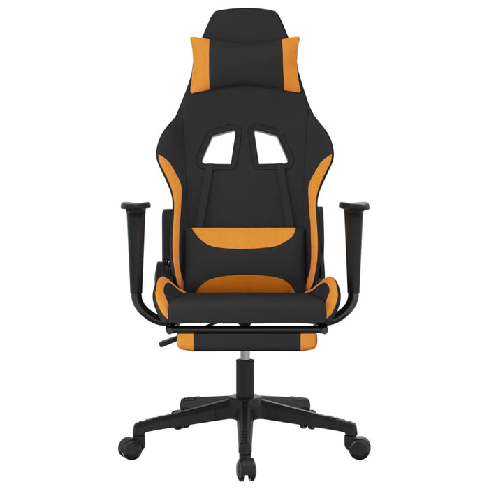 Scaun de gaming cu suport picioare, negru și oranj, textil - WALTI WALTI