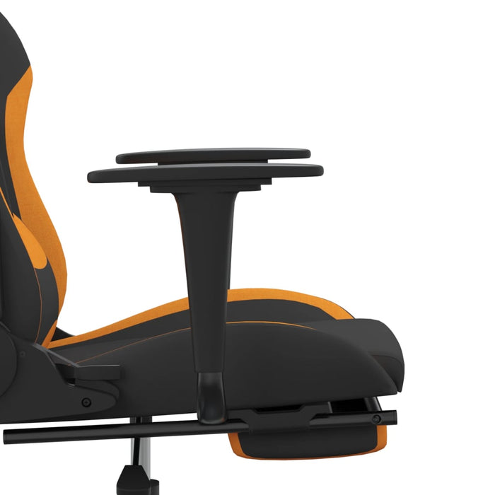 Scaun de gaming cu suport picioare, negru și oranj, textil - WALTI WALTI