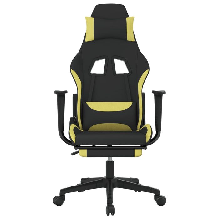 Scaun de gaming cu suport picioare, negru/verde deschis, textil - WALTI WALTI