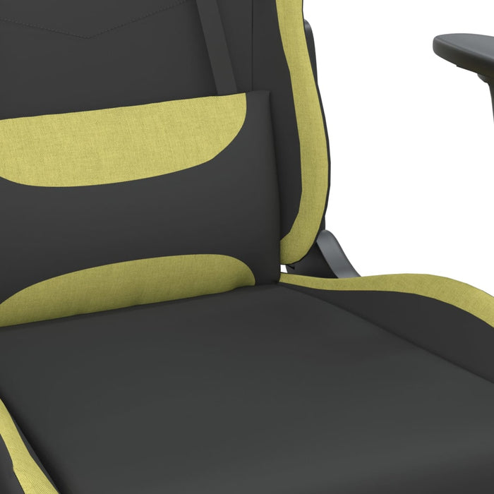 Scaun de gaming cu suport picioare, negru/verde deschis, textil - WALTI WALTI