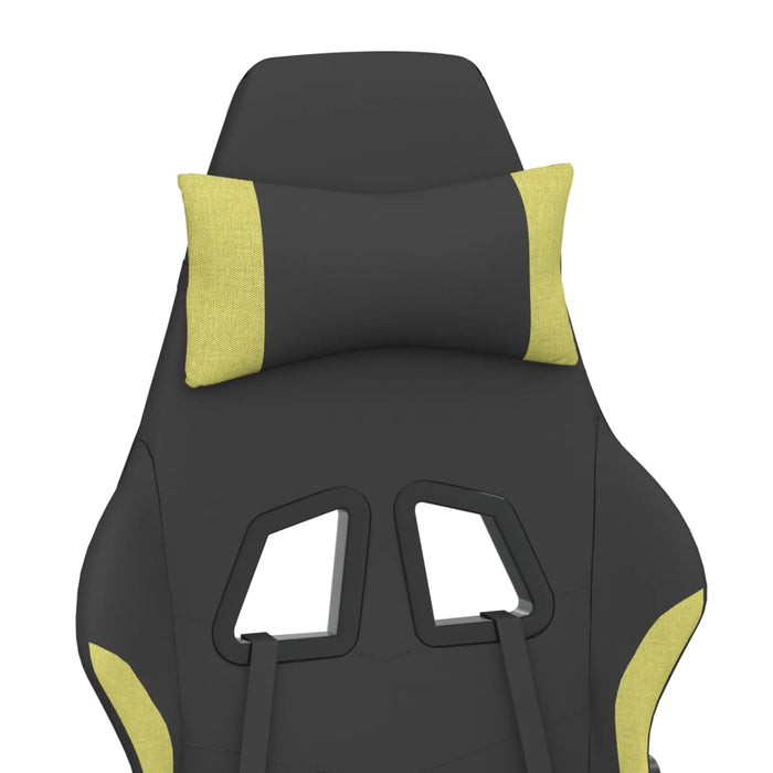 Scaun de gaming cu suport picioare, negru/verde deschis, textil - WALTI WALTI