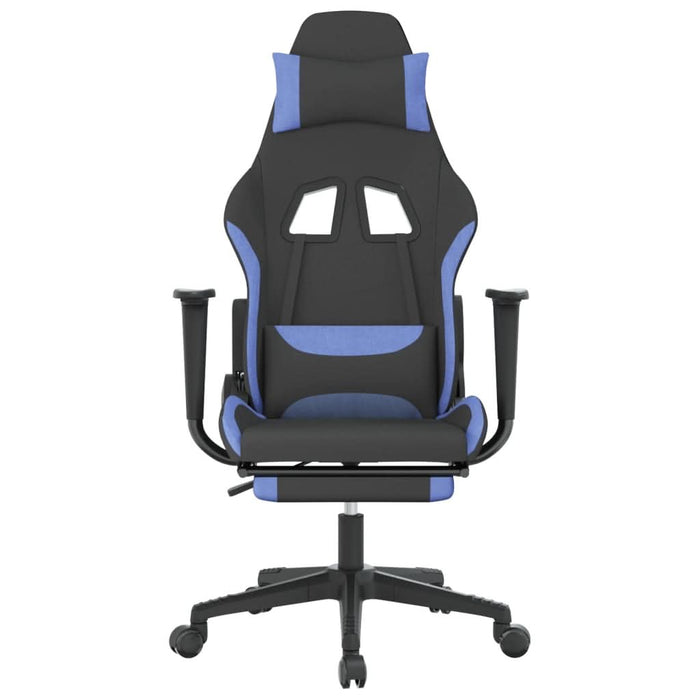 Scaun de gaming cu suport picioare, negru și albastru, textil - WALTI WALTI