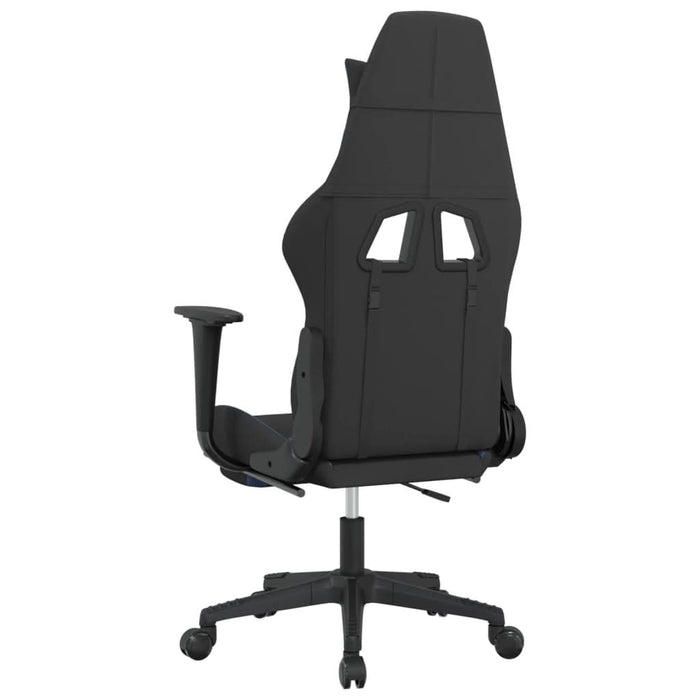 Scaun de gaming cu suport picioare, negru și albastru, textil - WALTI WALTI