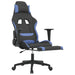 Scaun de gaming cu suport picioare, negru și albastru, textil - WALTI WALTI