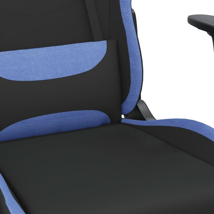 Scaun de gaming cu suport picioare, negru și albastru, textil - WALTI WALTI