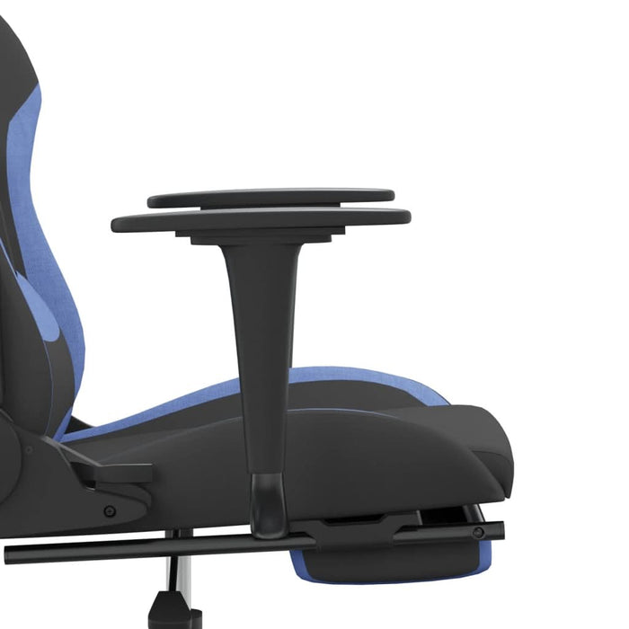 Scaun de gaming cu suport picioare, negru și albastru, textil - WALTI WALTI