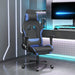 Scaun de gaming cu suport picioare, negru și albastru, textil - WALTI WALTI