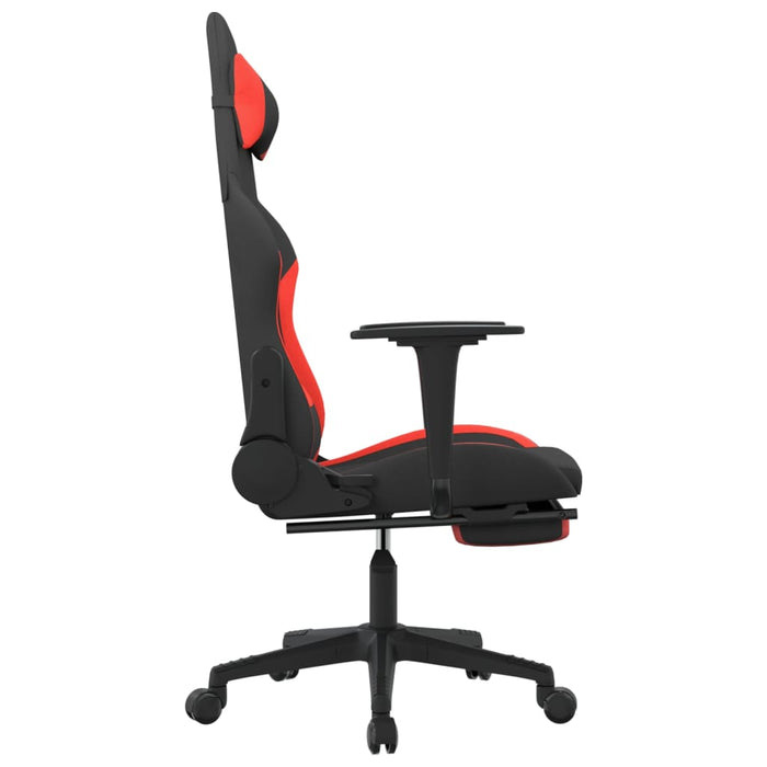 Scaun de gaming cu suport picioare, negru și roșu, textil - WALTI WALTI
