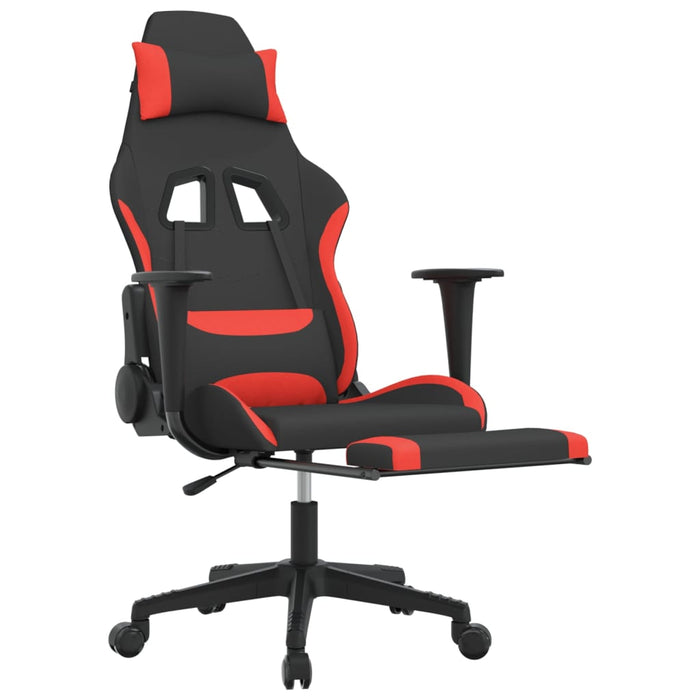 Scaun de gaming cu suport picioare, negru și roșu, textil - WALTI WALTI