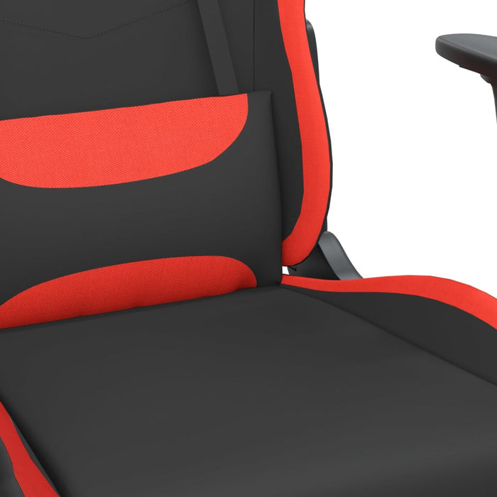 Scaun de gaming cu suport picioare, negru și roșu, textil - WALTI WALTI