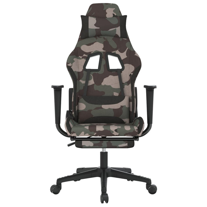 Scaun de gaming cu suport picioare, camuflaj și negru, textil WALTI