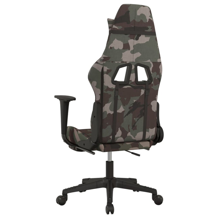 Scaun de gaming cu suport picioare, camuflaj și negru, textil WALTI