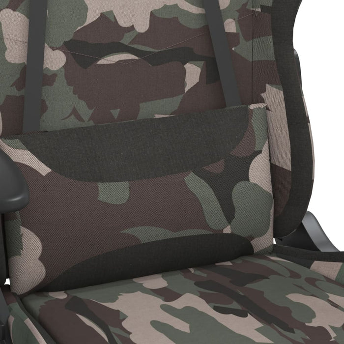 Scaun de gaming cu suport picioare, camuflaj și negru, textil WALTI