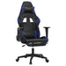 Scaun de gaming cu suport picioare, negru/albastru, piele eco - WALTI WALTI