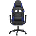 Scaun de gaming cu suport picioare, negru/albastru, piele eco - WALTI WALTI