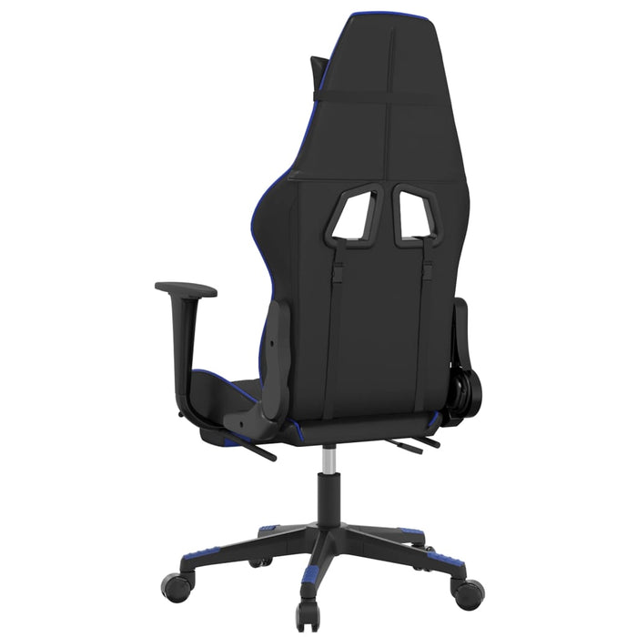Scaun de gaming cu suport picioare, negru/albastru, piele eco - WALTI WALTI