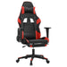 Scaun de gaming cu suport picioare, negru/roșu, piele ecologică - WALTI WALTI