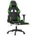 Scaun de gaming cu suport picioare negru/verde, piele ecologică - WALTI WALTI