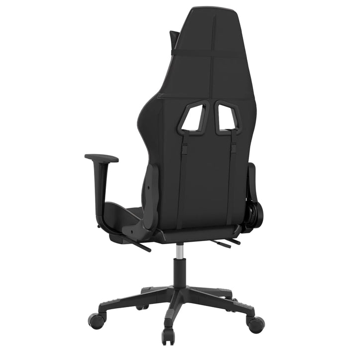 Scaun de gaming cu suport picioare, negru/gri, piele ecologică - WALTI WALTI