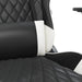 Scaun de gaming cu suport picioare, negru/alb, piele ecologică - WALTI WALTI