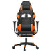 Scaun de gaming cu suport picioare, negru/oranj, piele eco - WALTI WALTI