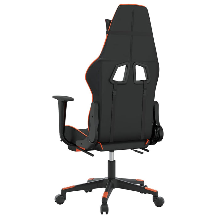 Scaun de gaming cu suport picioare, negru/oranj, piele eco - WALTI WALTI