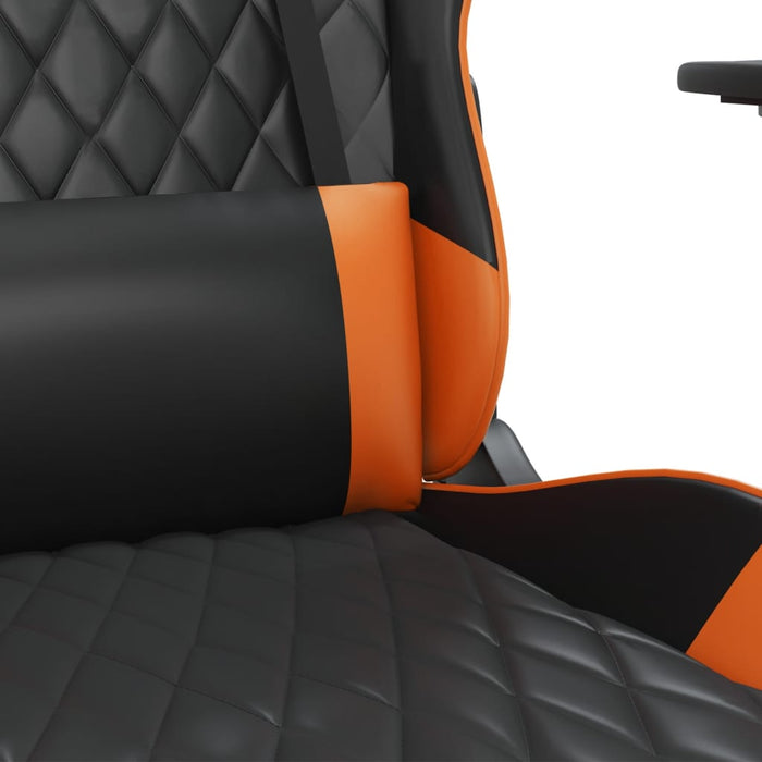 Scaun de gaming cu suport picioare, negru/oranj, piele eco - WALTI WALTI