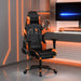 Scaun de gaming cu suport picioare, negru/oranj, piele eco - WALTI WALTI