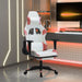 Scaun de gaming cu suport picioare, alb/roz, piele ecologică - WALTI WALTI