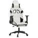 Scaun de gaming cu suport picioare, alb/negru, piele ecologică - WALTI WALTI