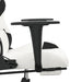 Scaun de gaming cu suport picioare, alb/negru, piele ecologică - WALTI WALTI