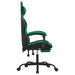 Scaun de gaming cu suport picioare negru/verde, piele ecologică - WALTI WALTI