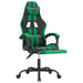 Scaun de gaming cu suport picioare negru/verde, piele ecologică - WALTI WALTI