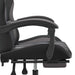 Scaun de gaming cu suport picioare, negru/gri, piele ecologică - WALTI WALTI
