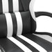 Scaun de gaming cu suport picioare, negru/alb, piele ecologică - WALTI WALTI