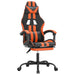 Scaun de gaming cu suport picioare, negru/oranj, piele eco - WALTI WALTI