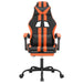 Scaun de gaming cu suport picioare, negru/oranj, piele eco - WALTI WALTI