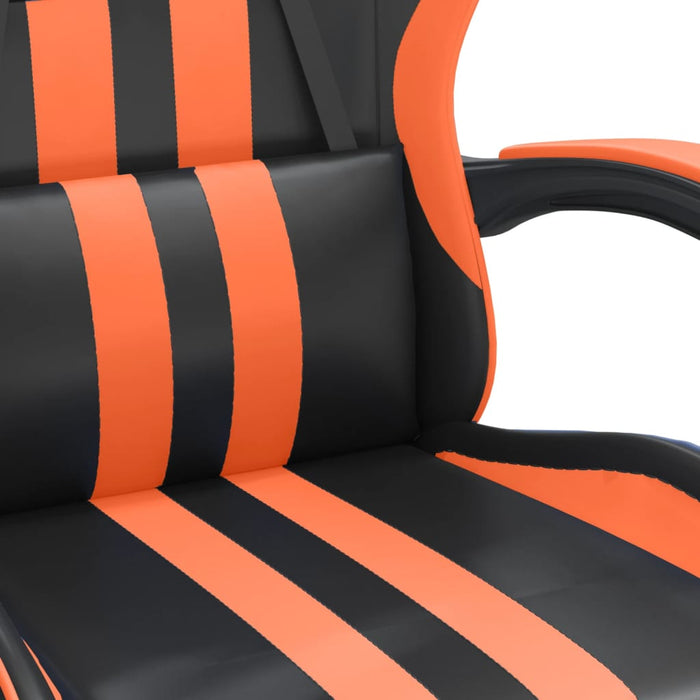 Scaun de gaming cu suport picioare, negru/oranj, piele eco - WALTI WALTI