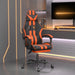 Scaun de gaming cu suport picioare, negru/oranj, piele eco - WALTI WALTI