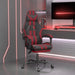 Scaun de gaming cu suport picioare, negru/roșu vin, piele eco - WALTI WALTI