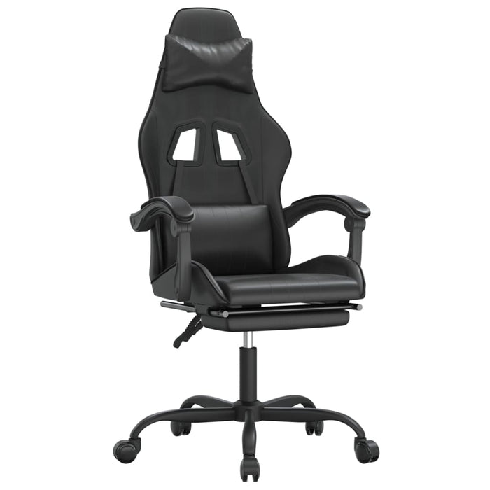 Scaun de gaming cu suport picioare, negru, piele ecologică - WALTI WALTI
