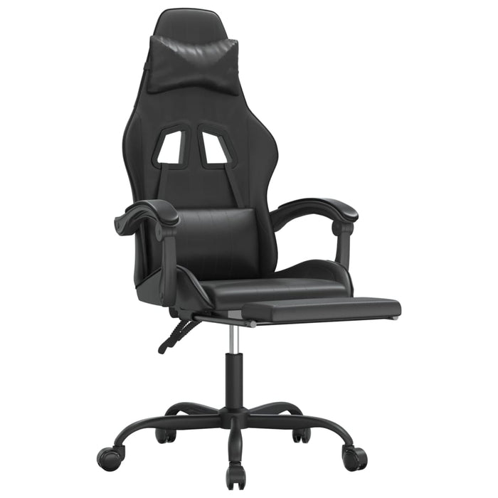 Scaun de gaming cu suport picioare, negru, piele ecologică - WALTI WALTI