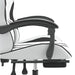 Scaun de gaming cu suport picioare, alb/negru, piele ecologică - WALTI WALTI