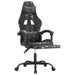 Scaun de gaming cu suport picioare, negru/camuflaj, piele eco - WALTI WALTI