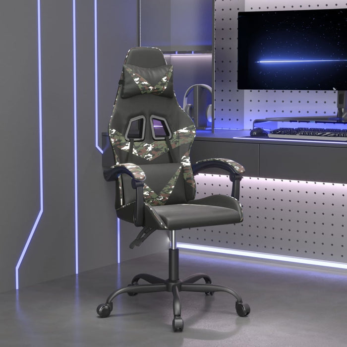 Scaun de jocuri, negru și camuflaj, piele ecologică - WALTI WALTI