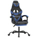 Scaun de gaming cu suport picioare, negru/albastru, piele eco - WALTI WALTI
