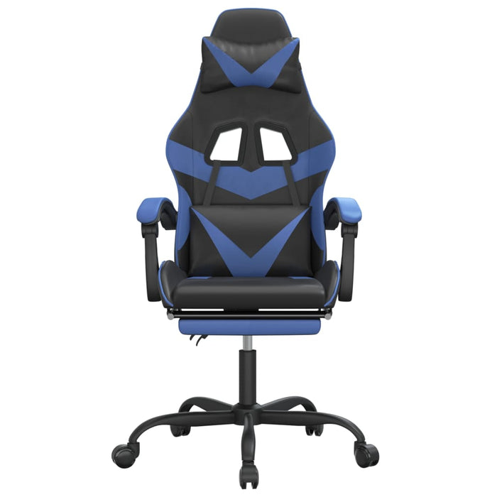 Scaun de gaming cu suport picioare, negru/albastru, piele eco - WALTI WALTI