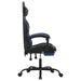 Scaun de gaming cu suport picioare, negru/albastru, piele eco - WALTI WALTI