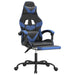 Scaun de gaming cu suport picioare, negru/albastru, piele eco - WALTI WALTI